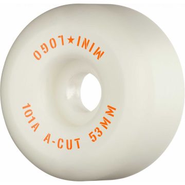 Mini Logo Skateboard Wheels A-cut "2" 53mm 101A White 4pk