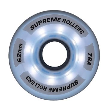 Supreme Rollers Side By Side Hjul LED-lys 62mm/78A Klar 4 Pak